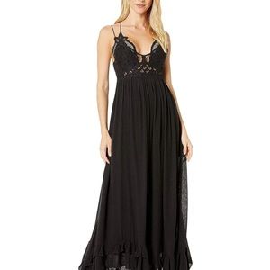 Free People | FP One Adella Black Sleeveless Lace Top Maxi Large